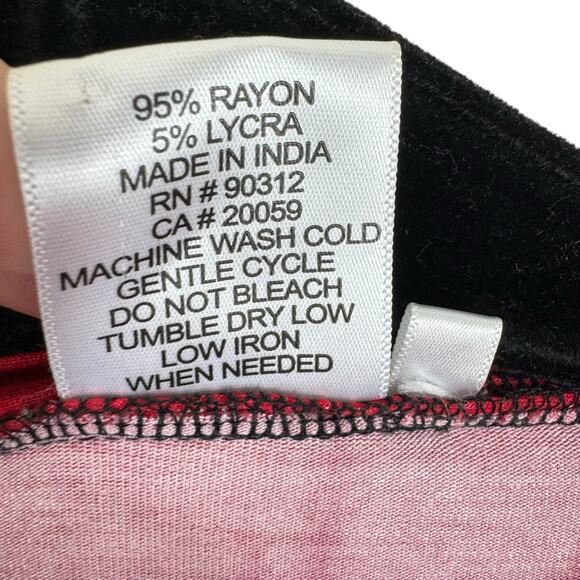 Parsley & Sage Red Gray Patterned Rayon Stretchy Lightweight Open Vest Size 2X - Picture 5 of 5